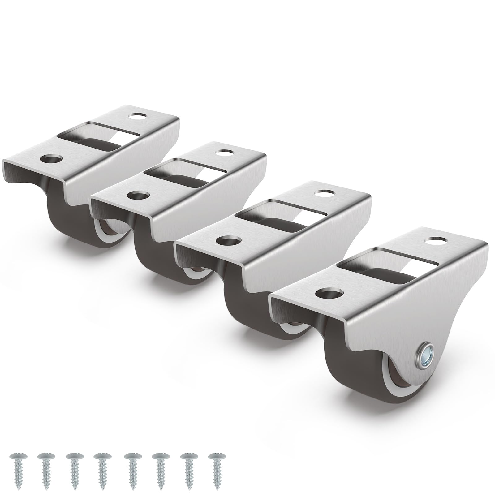 Nfbcxutkw 5 1" Mini Low Profile Fixed Plate Casters, Tpr Furniture Wheels