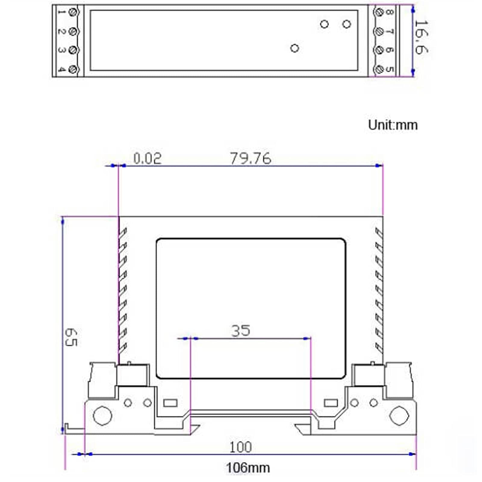 Dimensione Sottile Isolata 0-60mv 4-20mA A 0-10 V 0-5V 0-20mA Modulo Convertitore (Color : 0-60mV in 0-10V out)