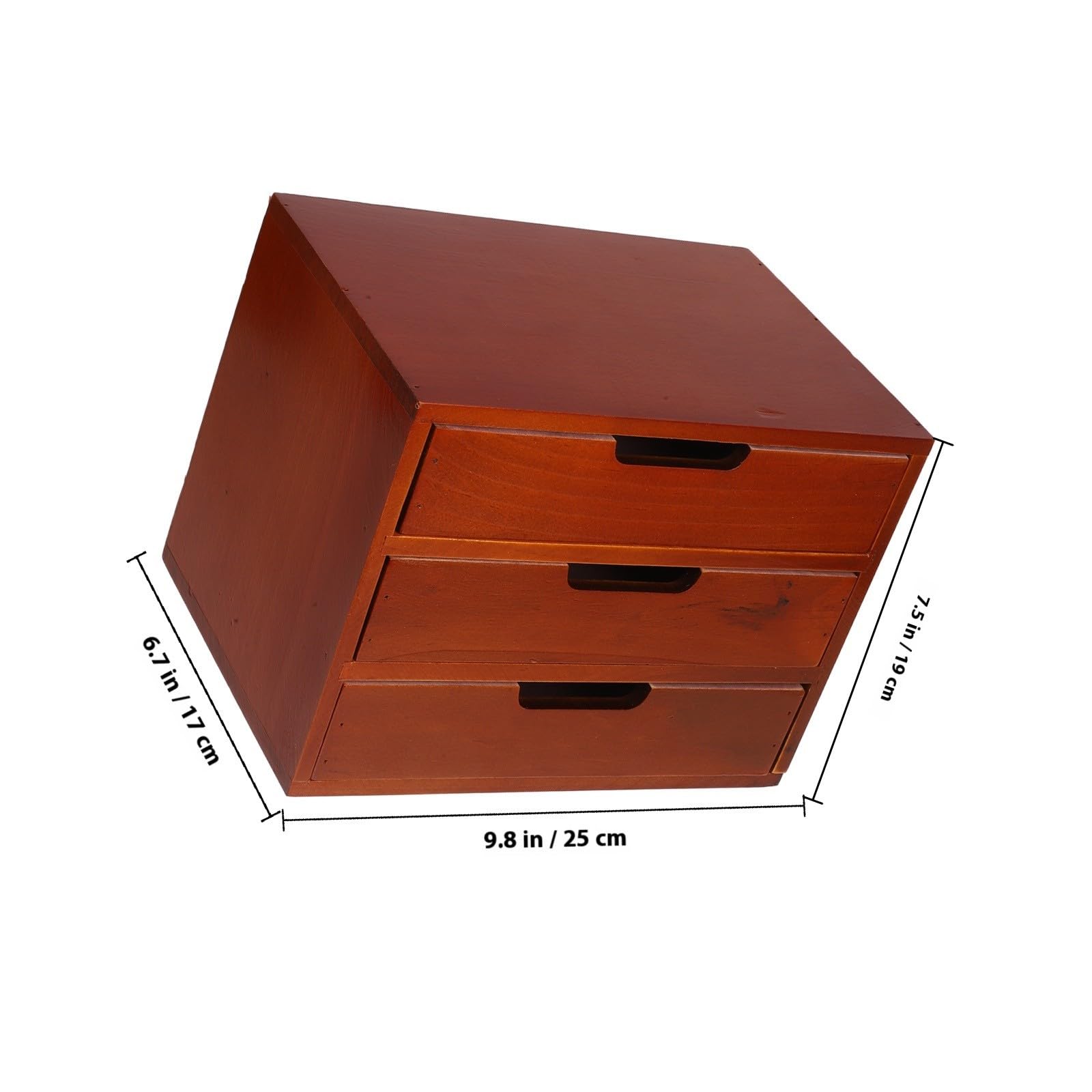 Homoyoyo Mehrschichtiger Holz Aufbewahrungsschrank mit 3 Schubladen Großer Kapazität und Multifunktional für Büro und Schlafzimmer Braune Schreibtisch Organizer Kasten