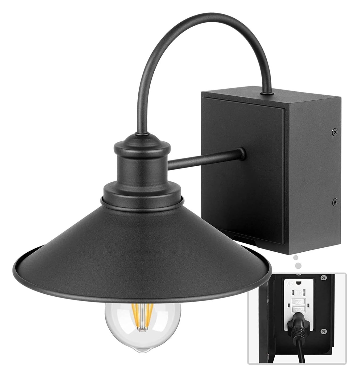 Lumières extérieures en fer rétro pour sécuriser allée et porche sombres