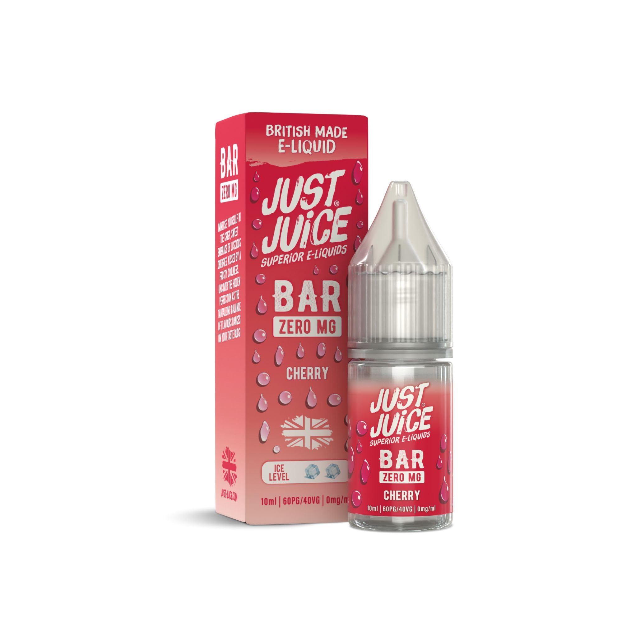 Just Juice Superior E-Liquids Vape Liquid with No Nicotine - Cherry Flavour - 10ml Bottle, 60/40 0mg e-Liquid, Nic Free eliquid