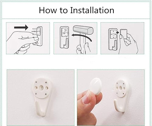 Miniatura 6 de Kit de ganchos para colgar en la pared de hormigón, paquete de 36 ganchos multiusos para oficina en casa, fotos de boda, reloj de pared, gancho para