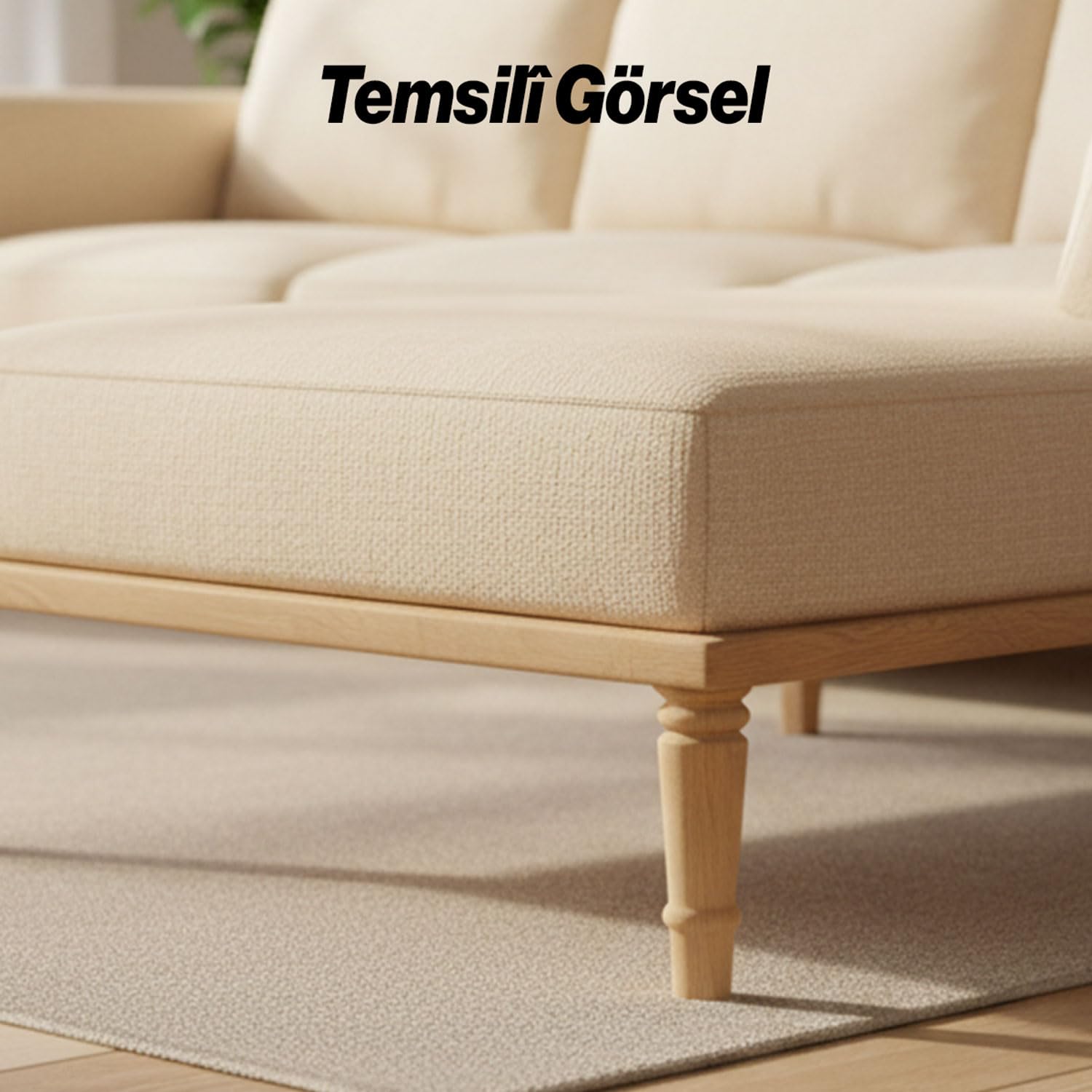 Bohem 20 cm Doğal Ahşap Ayak 4 ADET SET Boyasız Silindir Mobilya Koltuk Kanepe Ayağı Aparat Dahil