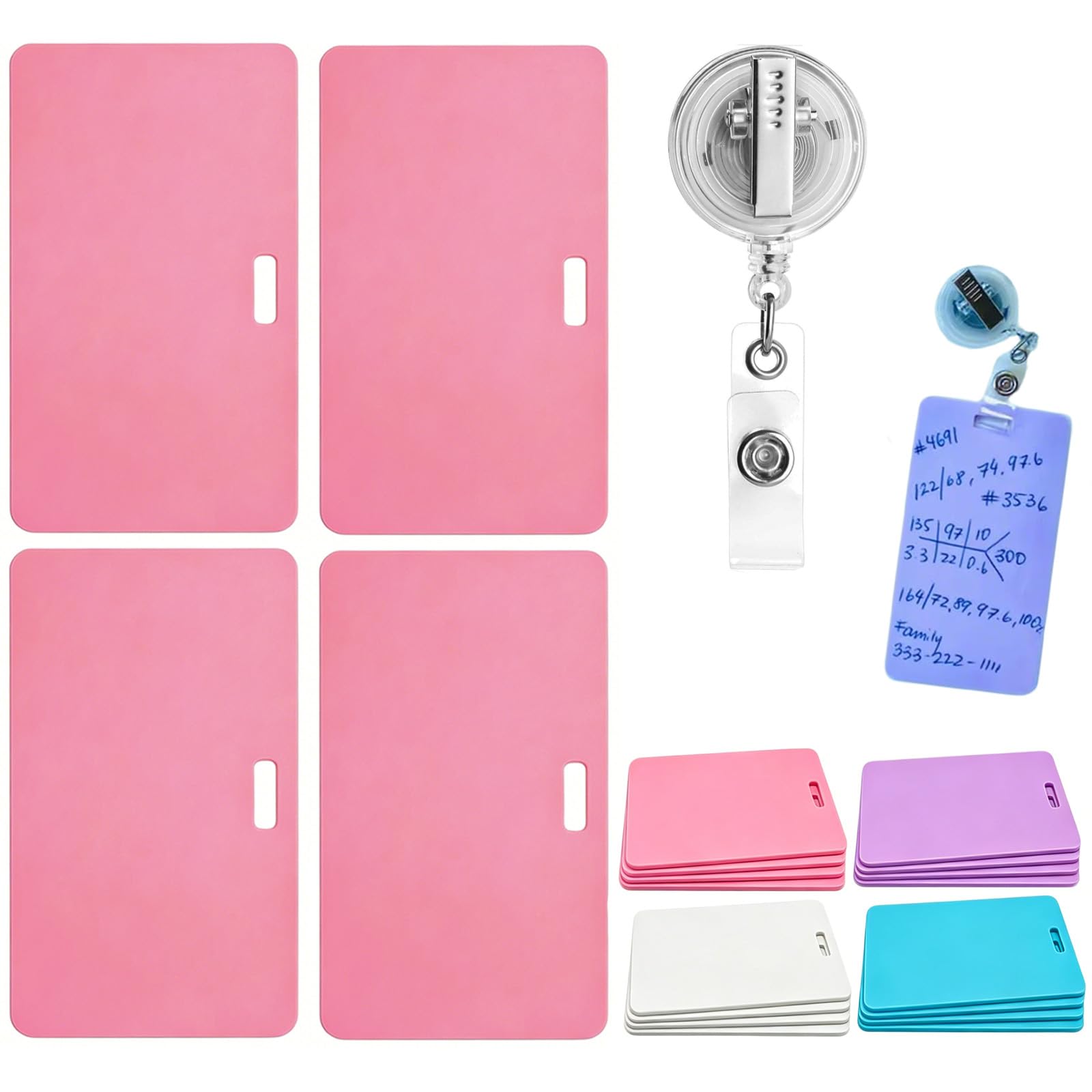 Erasable Badge Sticky Notes, 2026 New Reusable Silicone Vertical Horizontal Badge Buddy, Portable Erasable Badges Notes, Dual-Side Writable, Fade-Proof & No Blur for Nurse Doctor Healthcare (4B-3)