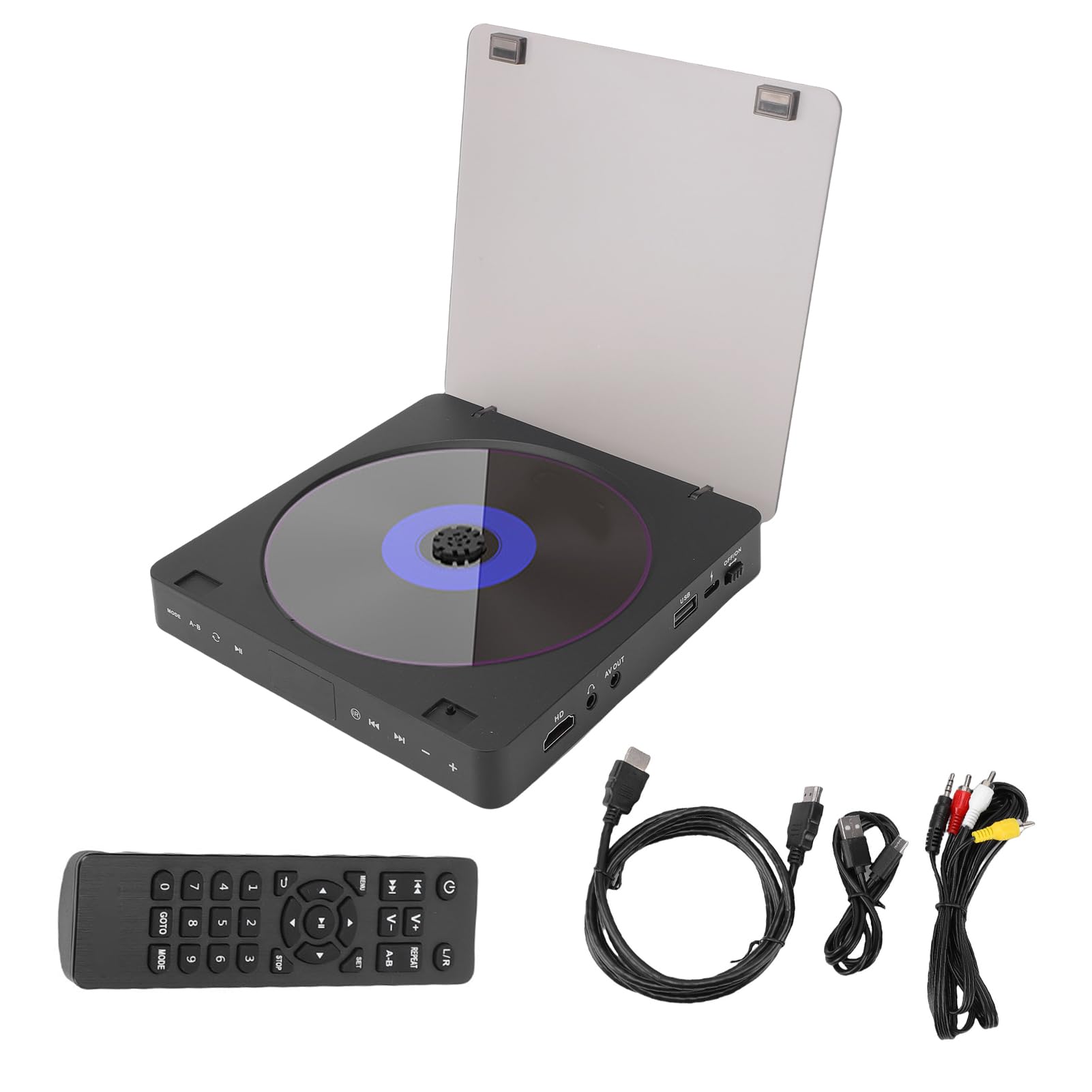 LICAEVEY Odtwarzacz DVD dla Wszystkich Regionów z Wyjściem HDMI i AV, Odtwarzacz Multimedialny 1080P HD z Pilotem do Telewizora i Projektora, Obsługuje Odtwarzanie Przez USB i Szybkie