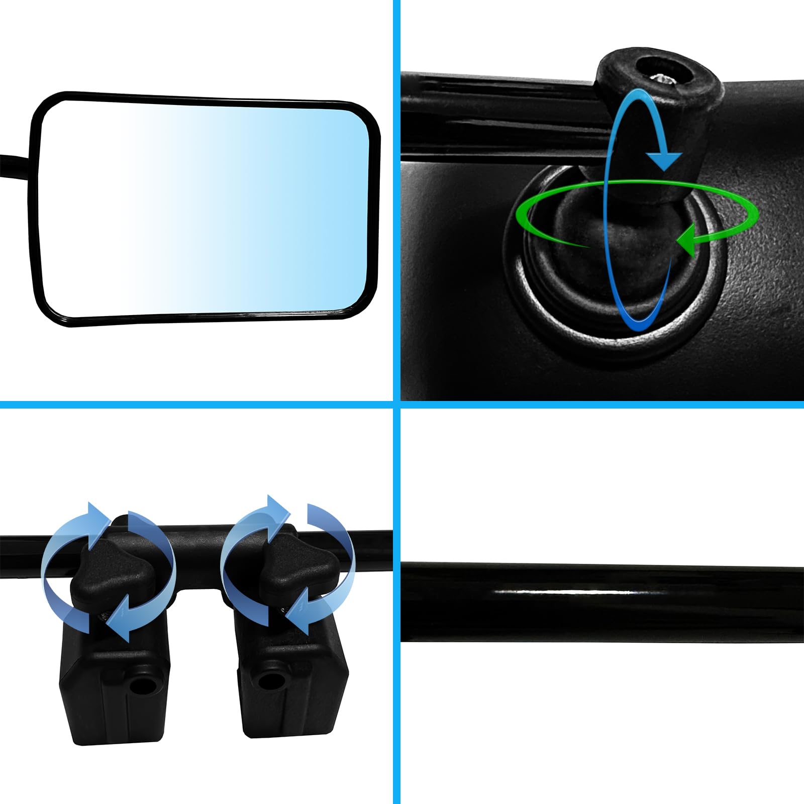 Specchietto di traino per auto 2 Pezzi Universale Specchio esterni del rimorchio Regolabile Specchio Estensibile per Caravan Camper Estension Specchi Supplementari