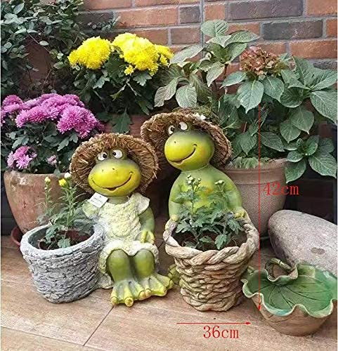 Adornos de jardín al Aire Libre Figuritas Manualidades Decoración Jardín al Aire Libre Resina Rana Maceta Adornos Cuencas Balcón Jardín Patio Villa Accesorios Arte Adornos de jardín de Hadas (Style2)