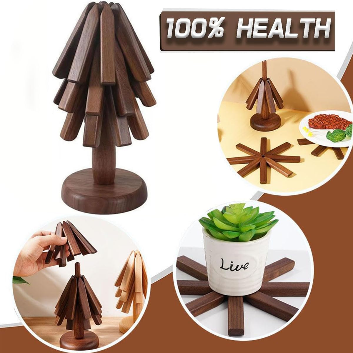 Dessous De Plat En Bois Naturel Pour Plats Chauds, Casseroles Et Poêles