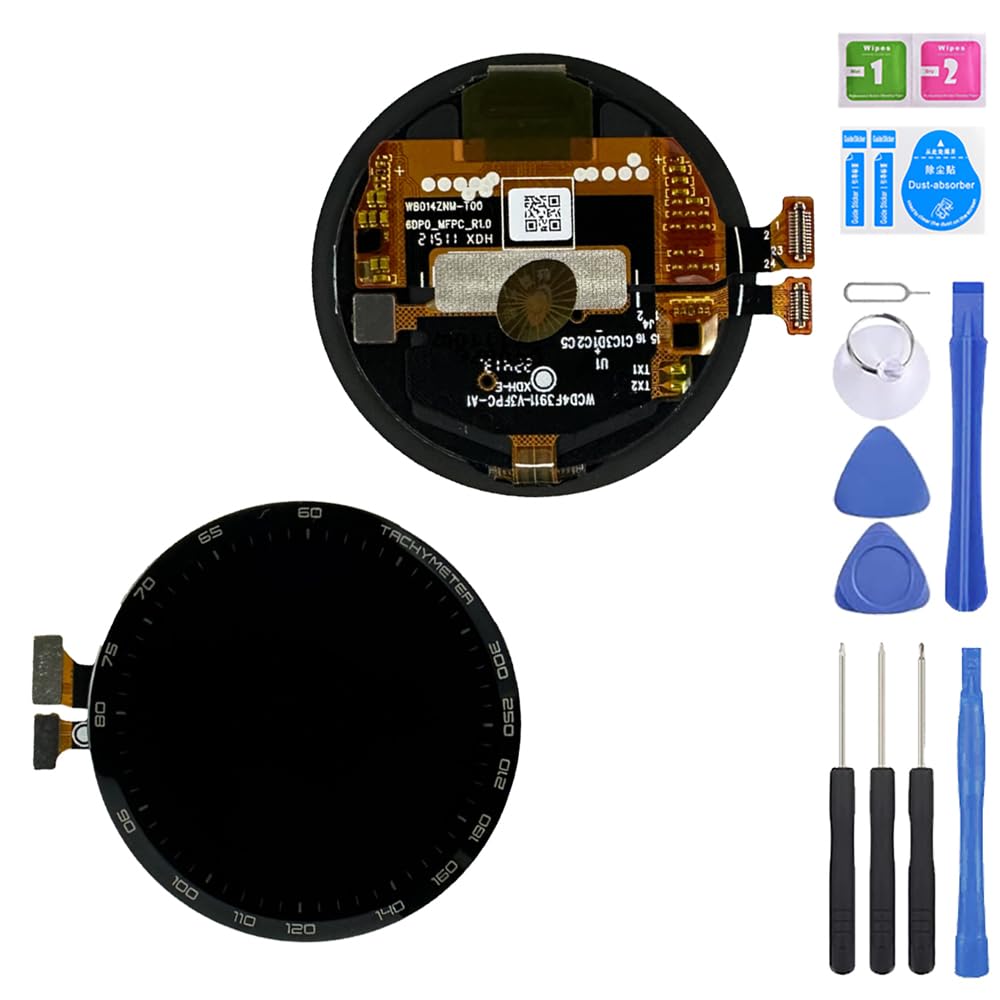 Écran Tactile LCD de Remplacement Compatible avec Honor Watch Magic 2 46 mm MNS-B19 MNS-B39 Plein écran avec Outils Noir