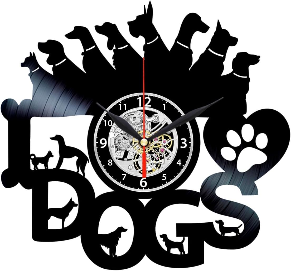 Queen Clocks Vinyl Dog Clock - Dog Room Decor - Record Wall Art - Dog Gifts for Women