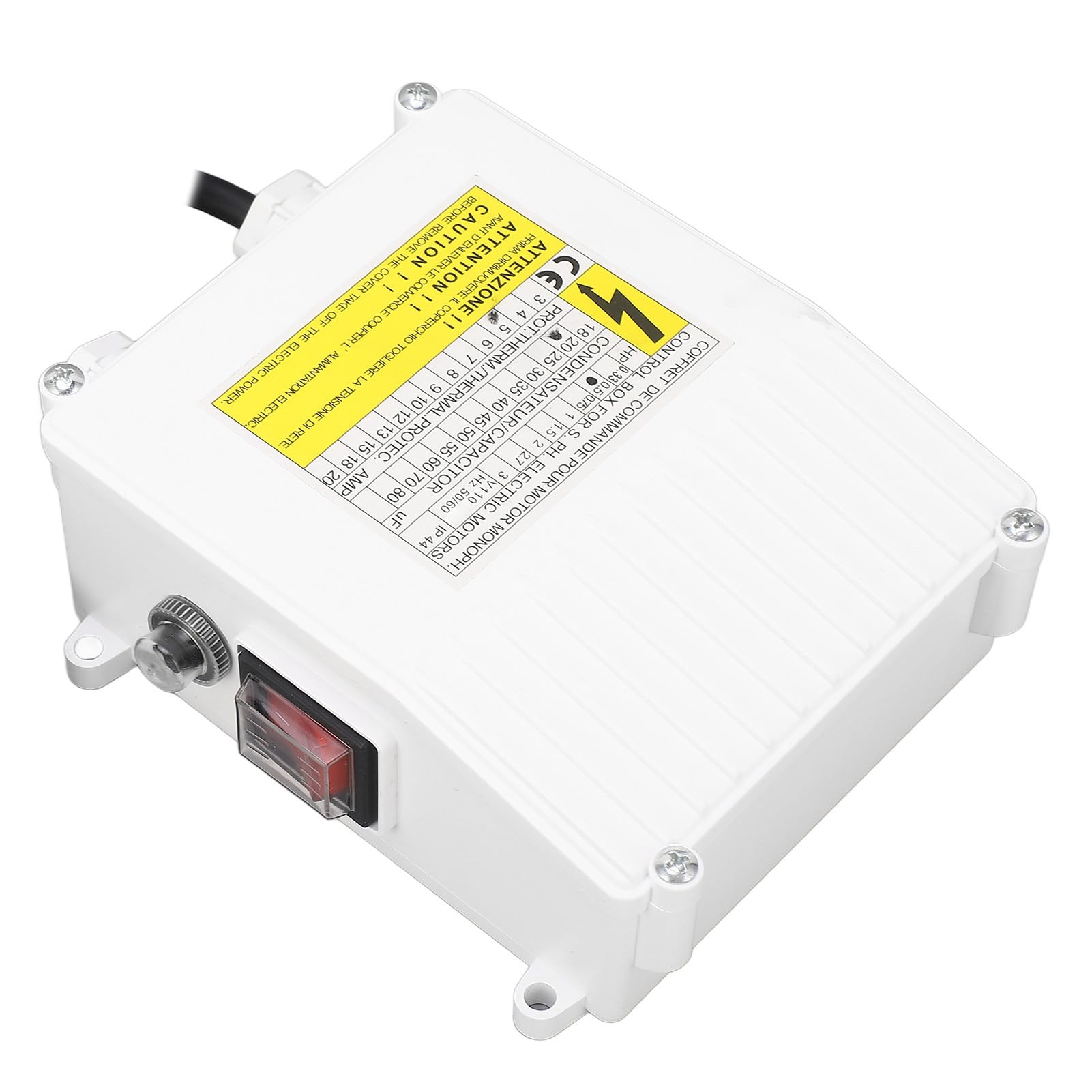 Well Pump Control Box, 370W 0.5HP Submersible Pump External Switch Controller with Thermal for Household Industrial (US Plug 110V)