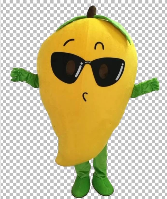 New Sport Mango Fruits Mascot Costumes Mascotte School Spirit, Large, Yellow