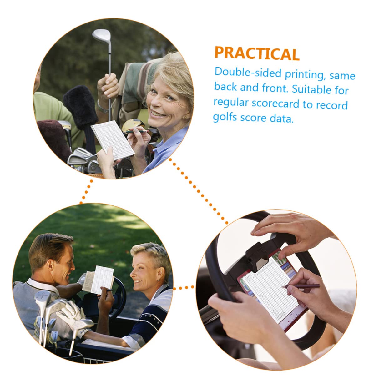 SKISUNO 20pcs Golf Scorecards Coated Paper Score Sheets Portable Double-Sided Design for Easy Recording for Competitions and Essential Golf Course Accessory