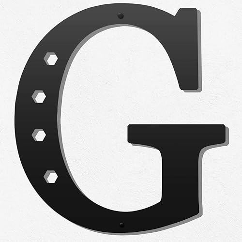 Letras metálicas de 12 pulgadas para decoración de pared, letras colgantes negras, letras visuales 3D grandes del alfabeto moderno, decoración de