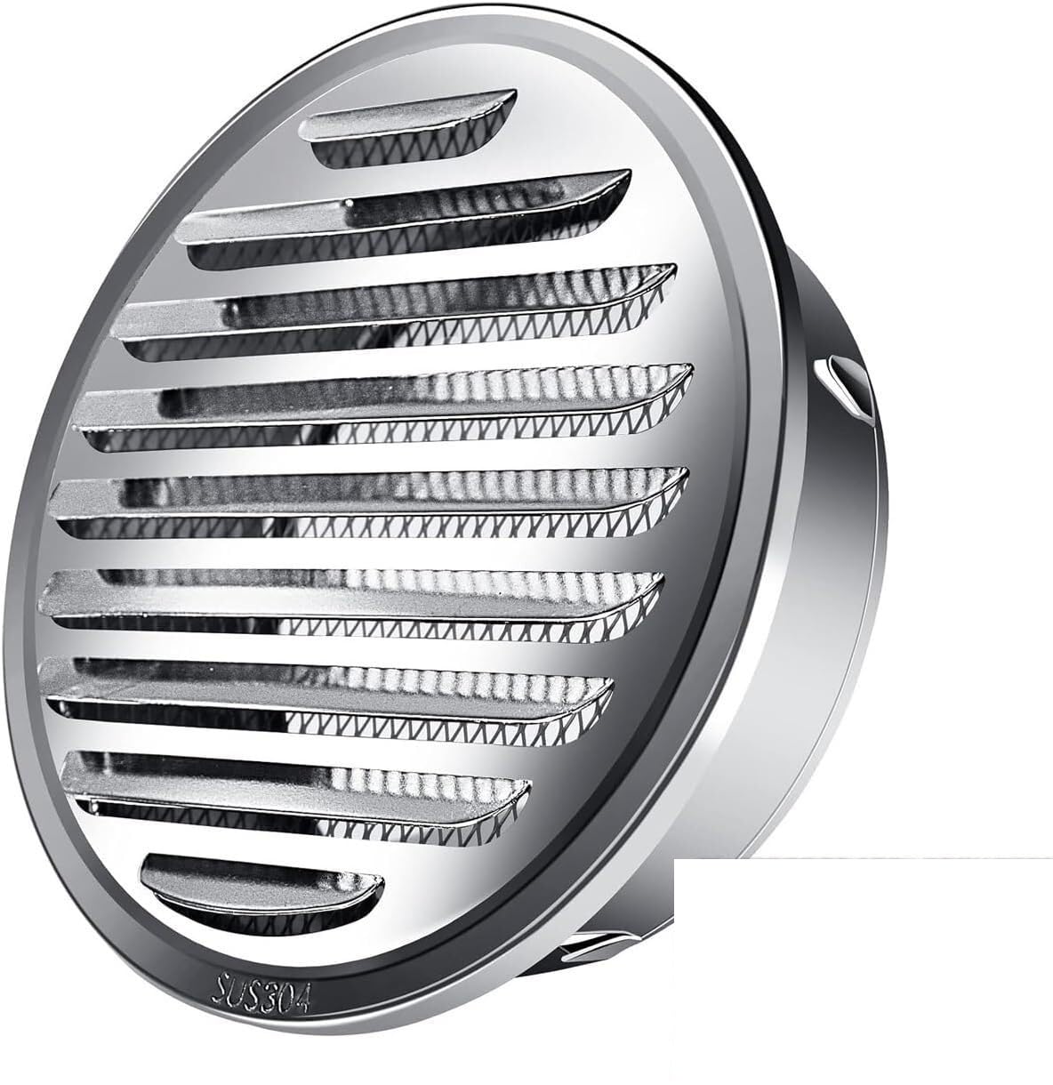 Grille d'aération ronde contre refoulement extérieur pour hotte de cuisine en acier inox
