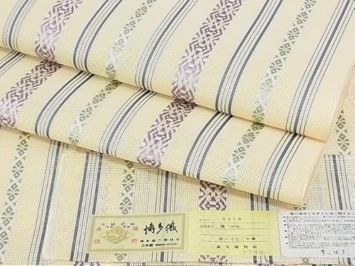 夏物 博多織人 黒木織物 本場筑前博多帯 八寸名古屋帯 両もじり紗献上 証紙付き 正絹のサムネイル