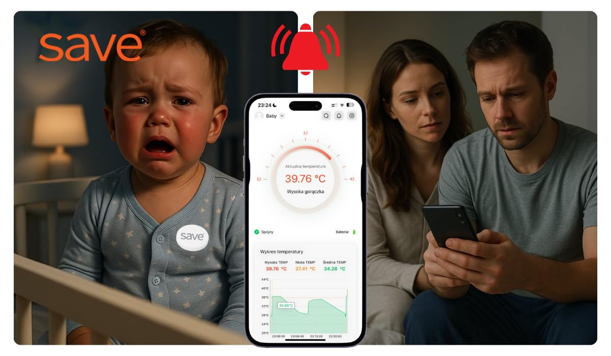 Termómetro Bluetooth para bebés, niños y adultos – Termómetro corporal inteligente con aplicación – Termómetro médico portátil con supervisión en tiempo real y alarma de fiebre