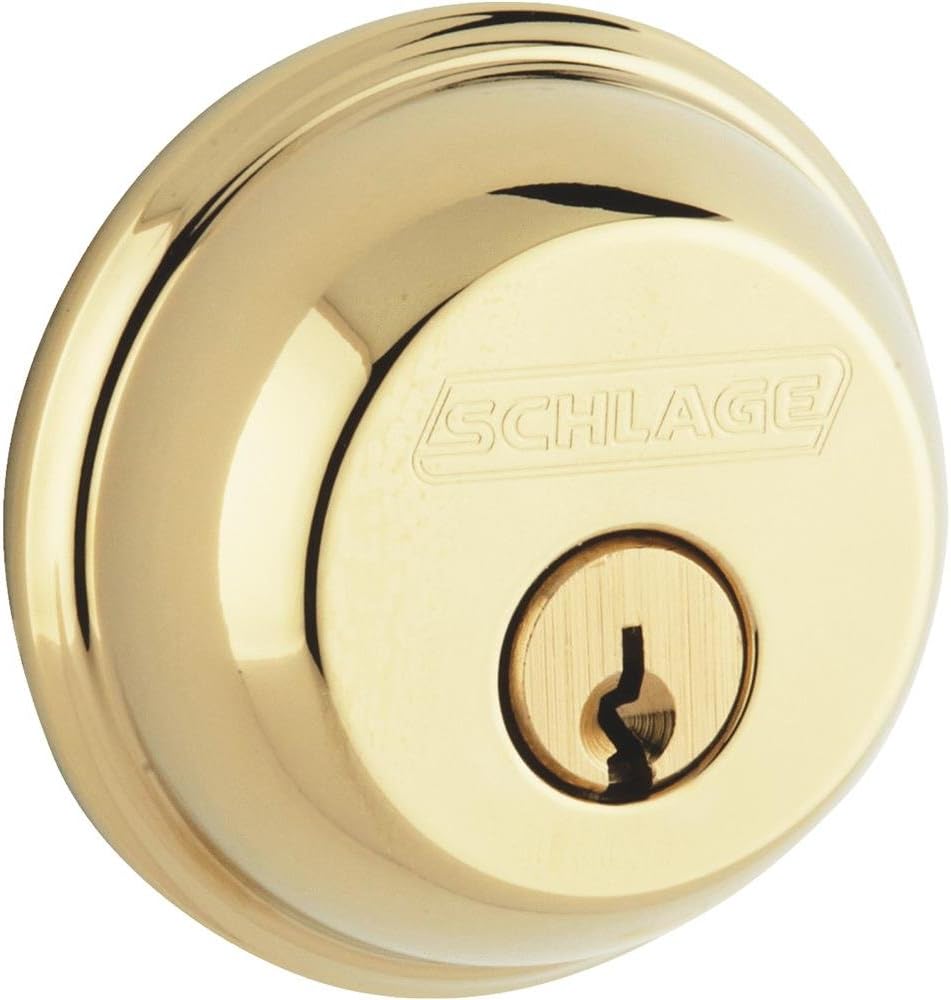 Schlage Bright Brass Zinc Single Cylinder Deadbolt