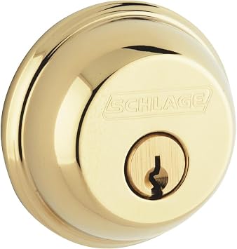Schlage Bright Brass Zinc Single Cylinder Deadbolt