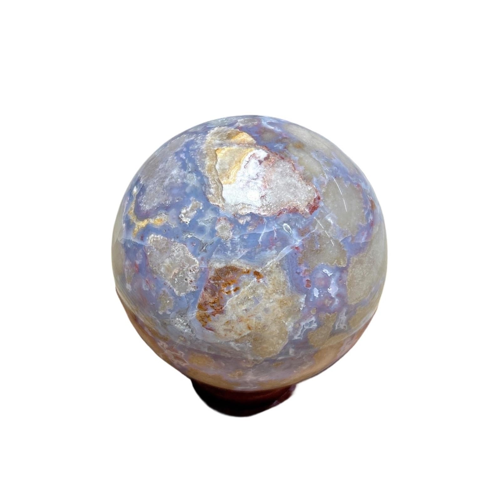 Crystal Sphere Blue Flower Agate Druzy Geode Sphere Room Decor Gift
