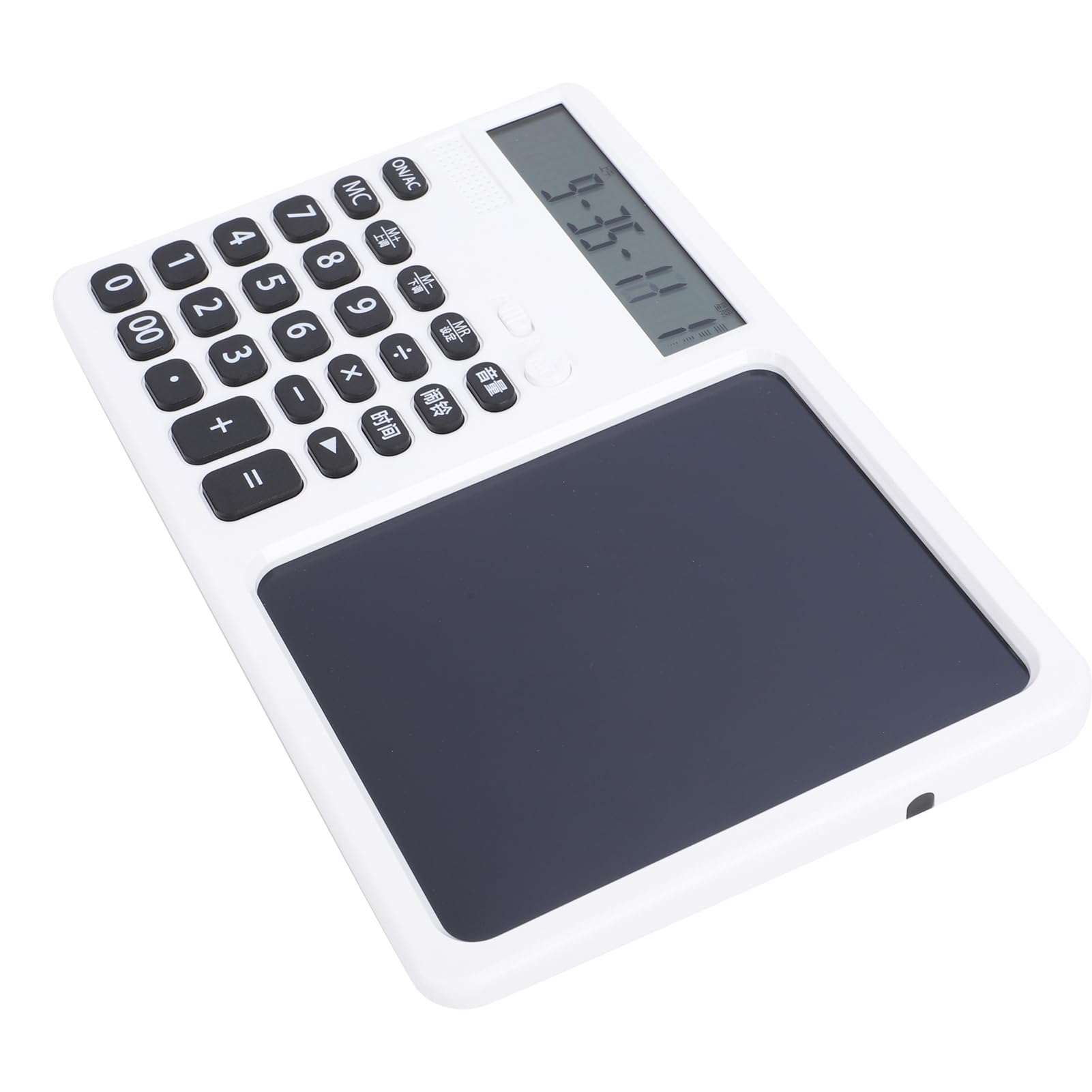Ejoyous Calcolatrice da Tavolo con Blocco Note, Materiale ABS, Display a 12 Cifre e Blocco Note da 7 Pollici per Uso in Ufficio e a Scuola (WHITE)