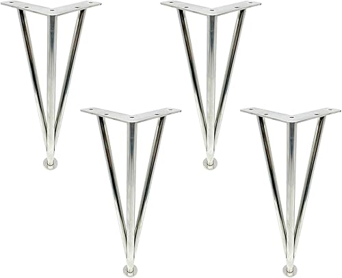 Miniatura 8 de Patas ajustables en color negro y plateado, patas de armario de cocina de acero inoxidable, patas de mueble para mesa de café, patas de soporte de