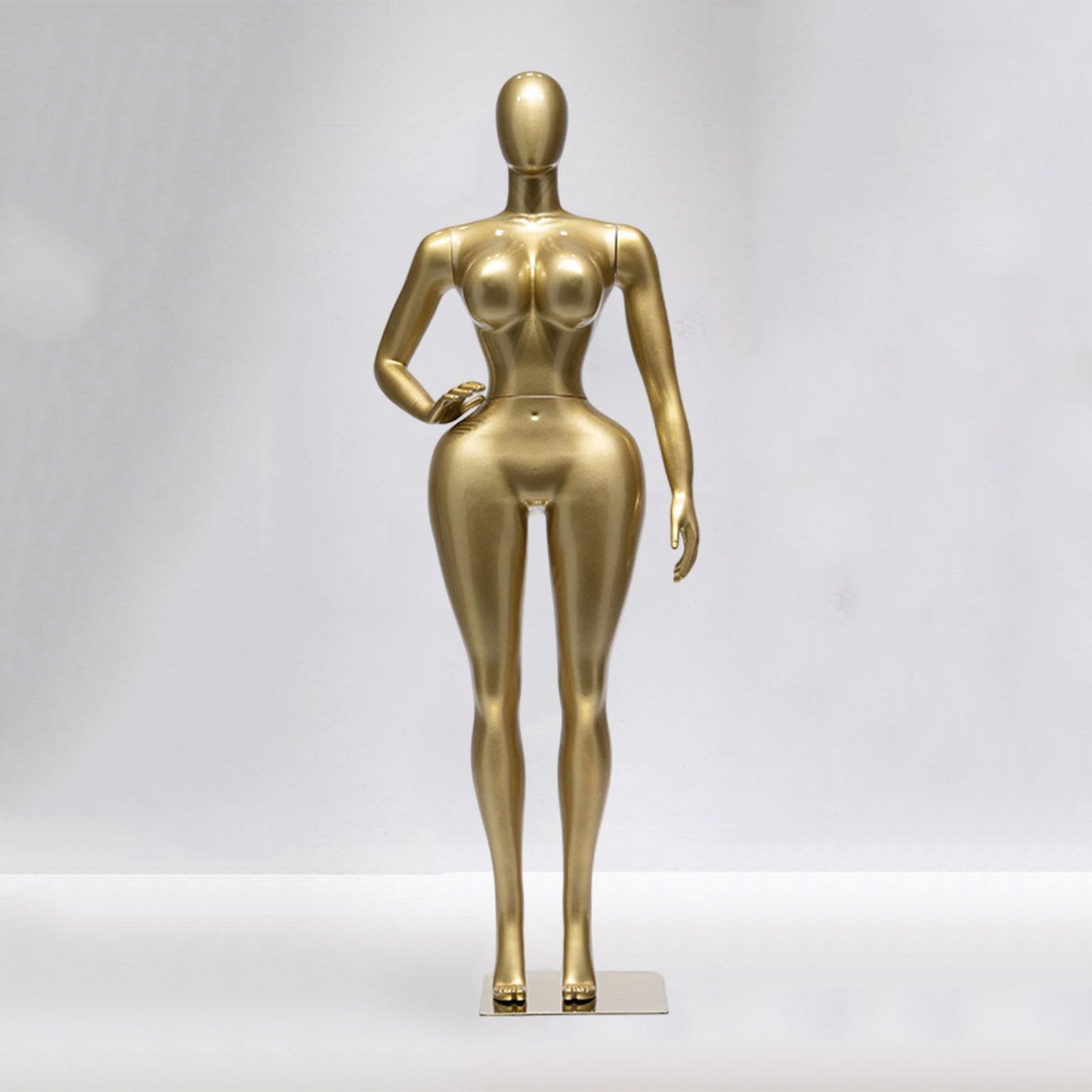 Glossy Gold Female Mannequin Body Form, Manikin Torso Stand Full Body