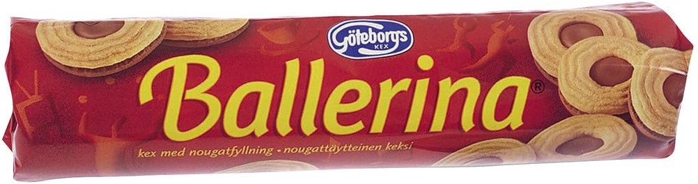 Goteborgs Kex Ballerina Biscuits with Chocolate Nougat Filling, Pack of 3