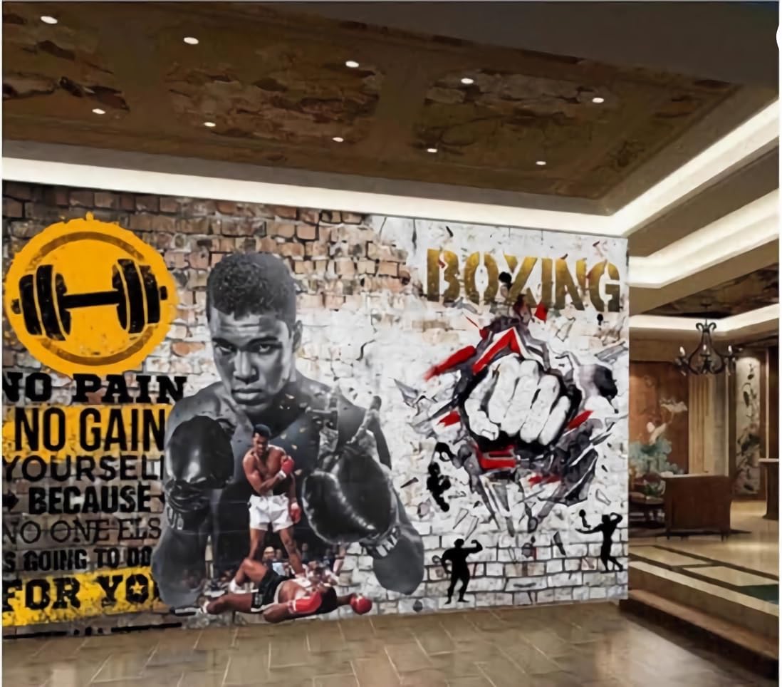 Niestandardowe dowolny rozmiar sport siłownia 3D zdjęcie tapeta podnoszenie ciężarów boks industrialny wystrój mural tapety 3D-430 cm x 300 cm