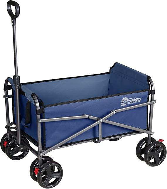 Sekey Ultra light folding wagon with brake, mini foldable garden cart