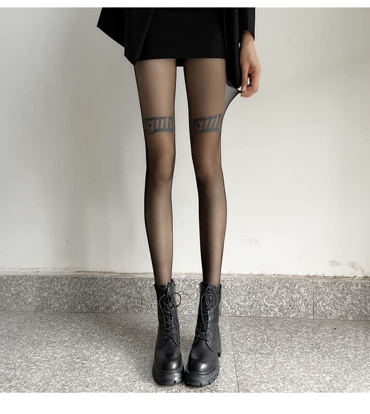 Knee High Socks Women Sock High Stockings Letter Printing Stockings Tide Sexy(ss02002 One Size)2