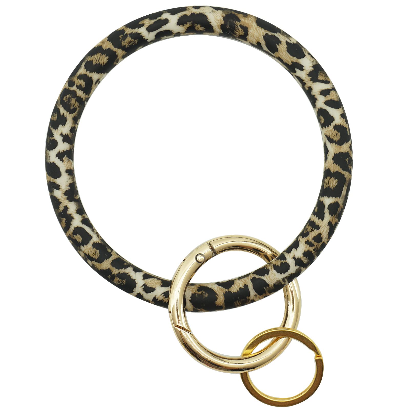 ETHOONWristlet Keychain Circle Silicone Bangle Keyring Oversized Bracelet Key Ring Holder for Women