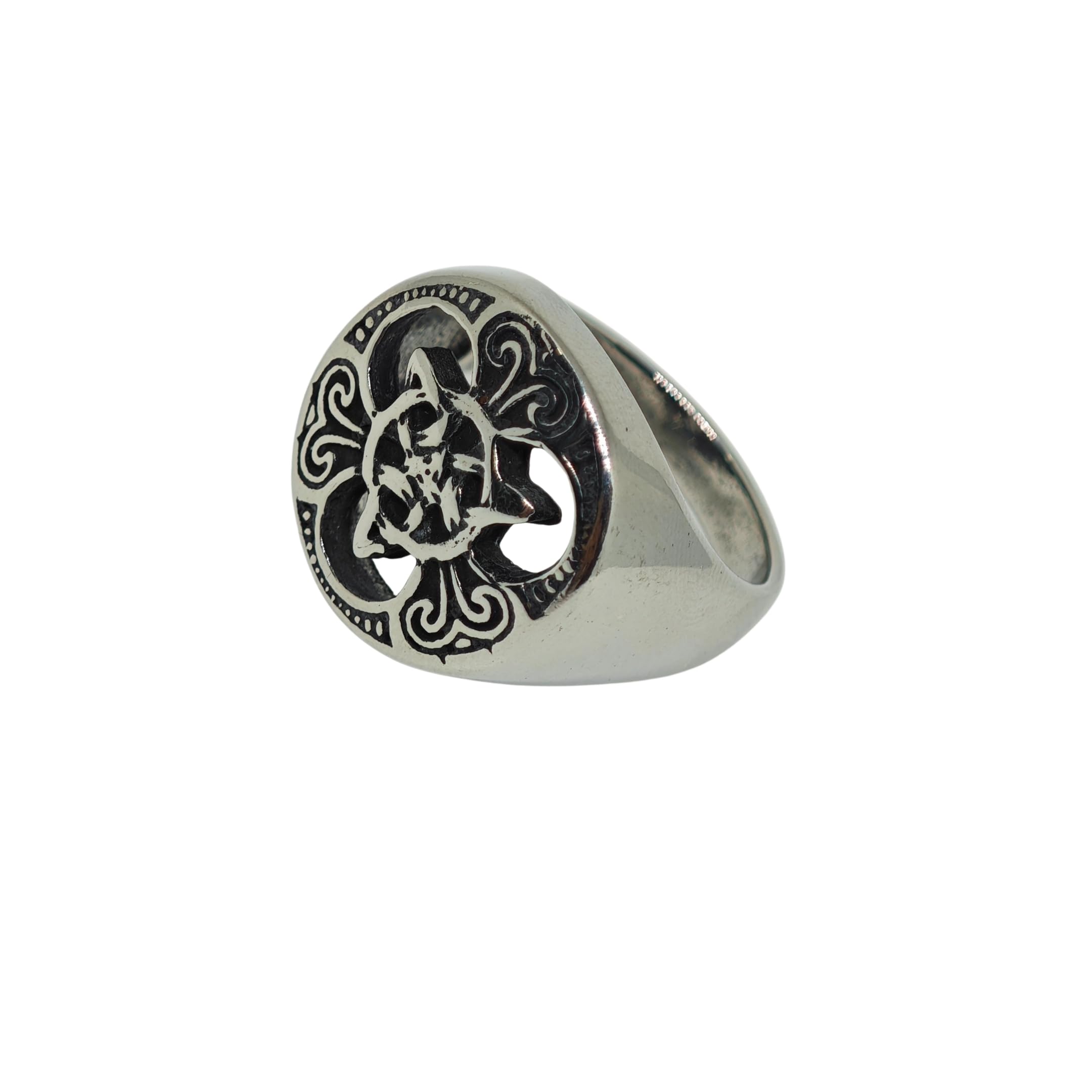 the men thing Royal Series - MYTHIC GUARDIAN SIGNET RING - Pure Stainless Steel Men’s Steel-Plated Ring – Statement Luxury Jewelry (Size :16-19-21-24-28-29-31)-picture-7