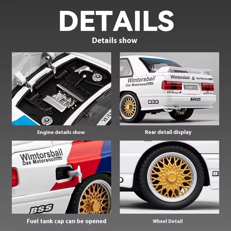 Image of B-M-W M3 Tracking Version Alloy 1:24 Scale Model Racing Metal Car Die-cast Car Scale Model Pull-Back Toy car with Light & Sound Best Gifts Toys Kids【Colors as Per Stock】