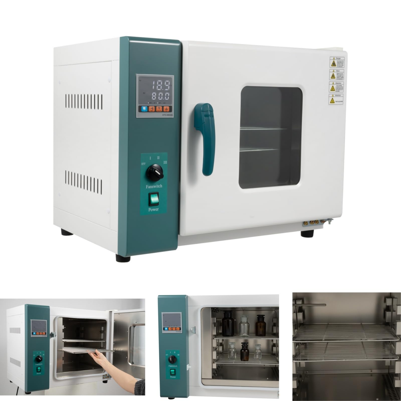 1000W Horizontal Electric Blast Drying Oven Temperature Controller, 12Gallon Lab Industrial Digital Forced Air Convection Drying Oven with Tray, Air Convection Drying Oven for Industrial/Schools