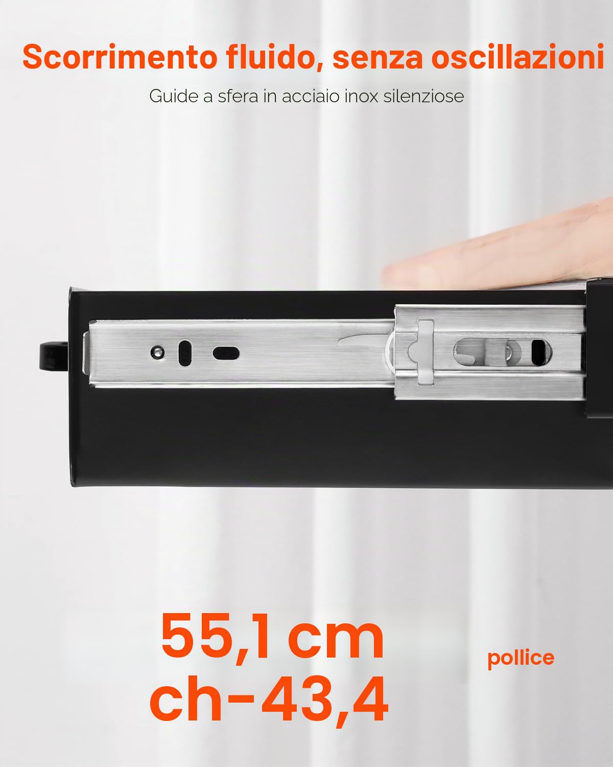 VEVOR Cassetto Estraibile Sotto Scrivania 635 x 232 x 75 mm Organizzatore Nascosto per Riporre Oggetti sulla Scrivania, Cassetto Portapenne Sotto Tavolo, per Postazioni di Lavoro da Ufficio, Nero