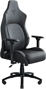 Razer Iskur Fabric Gaming Chair: Ergonomic Lumbar Support System - Ultra-Soft, Spill-Resistant Fabric - Durable Foam Cushions - 4D Armrests - Engineered to Carry - Foam Head Cushion - Dark Gray