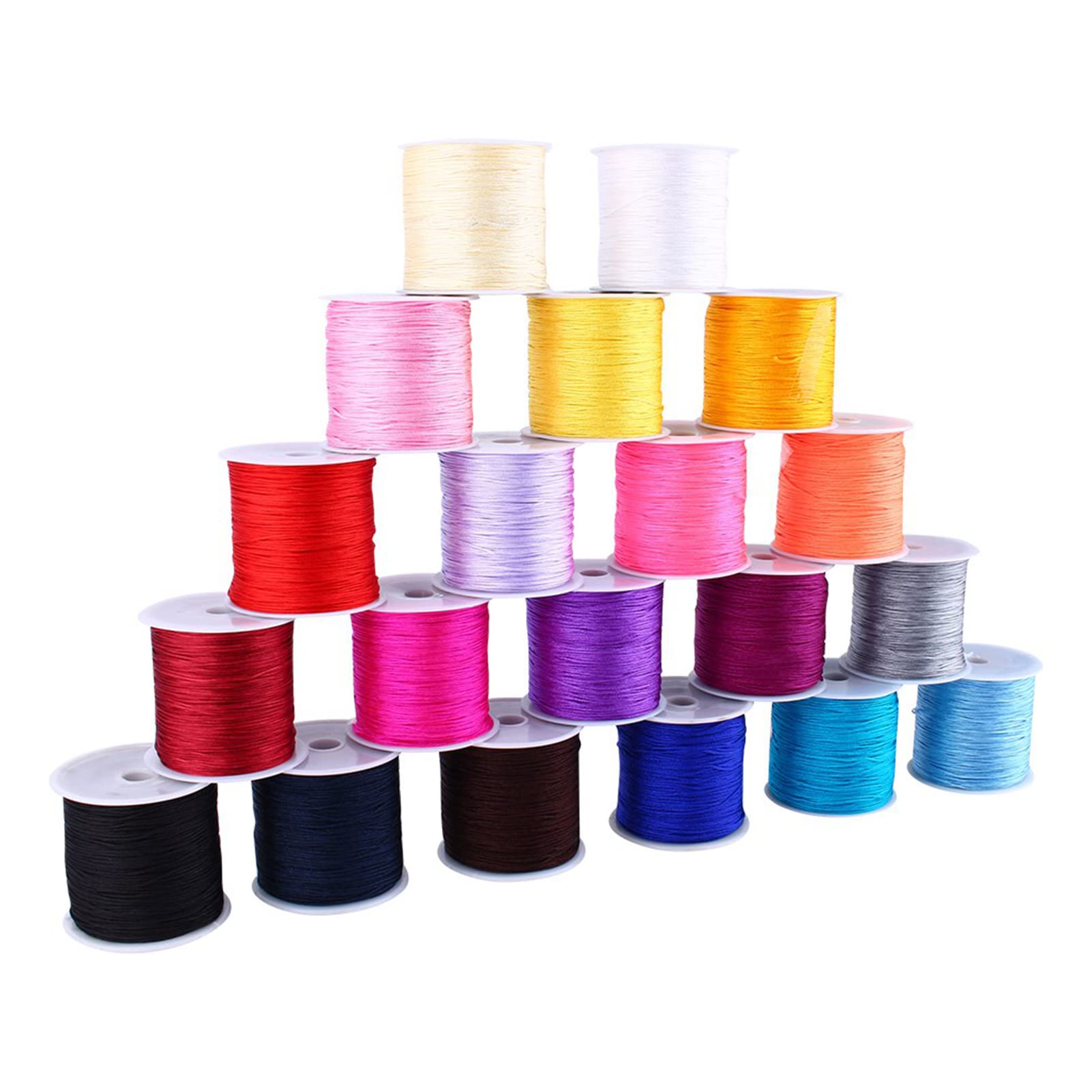 Nylon Satin String,0.8mm Satin Rattail Cord Silky Beading String for Kumihimo, Braided Bracelets, Pendants Necklace, Macrame Craft, Keychains Lanyards, Drawstring Bags, Beading