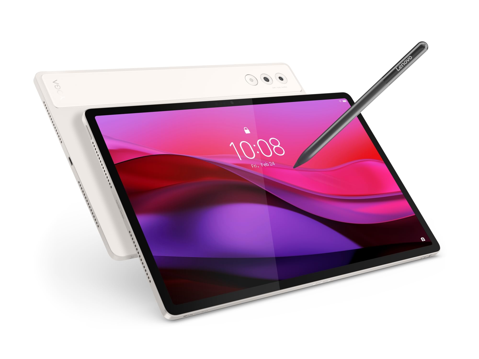 Lenovo Yoga Tab Plus - Tablette Tactile 12.7'' 3K, 144Hz (Qualcomm Snapdragon 8 Gen 3 Mobile Platform, 8Coeurs, RAM 16Go, UFS 4.0 256Go, Wifi7 + Bluetooth) Lenovo Tab Pen Pro - Seashell