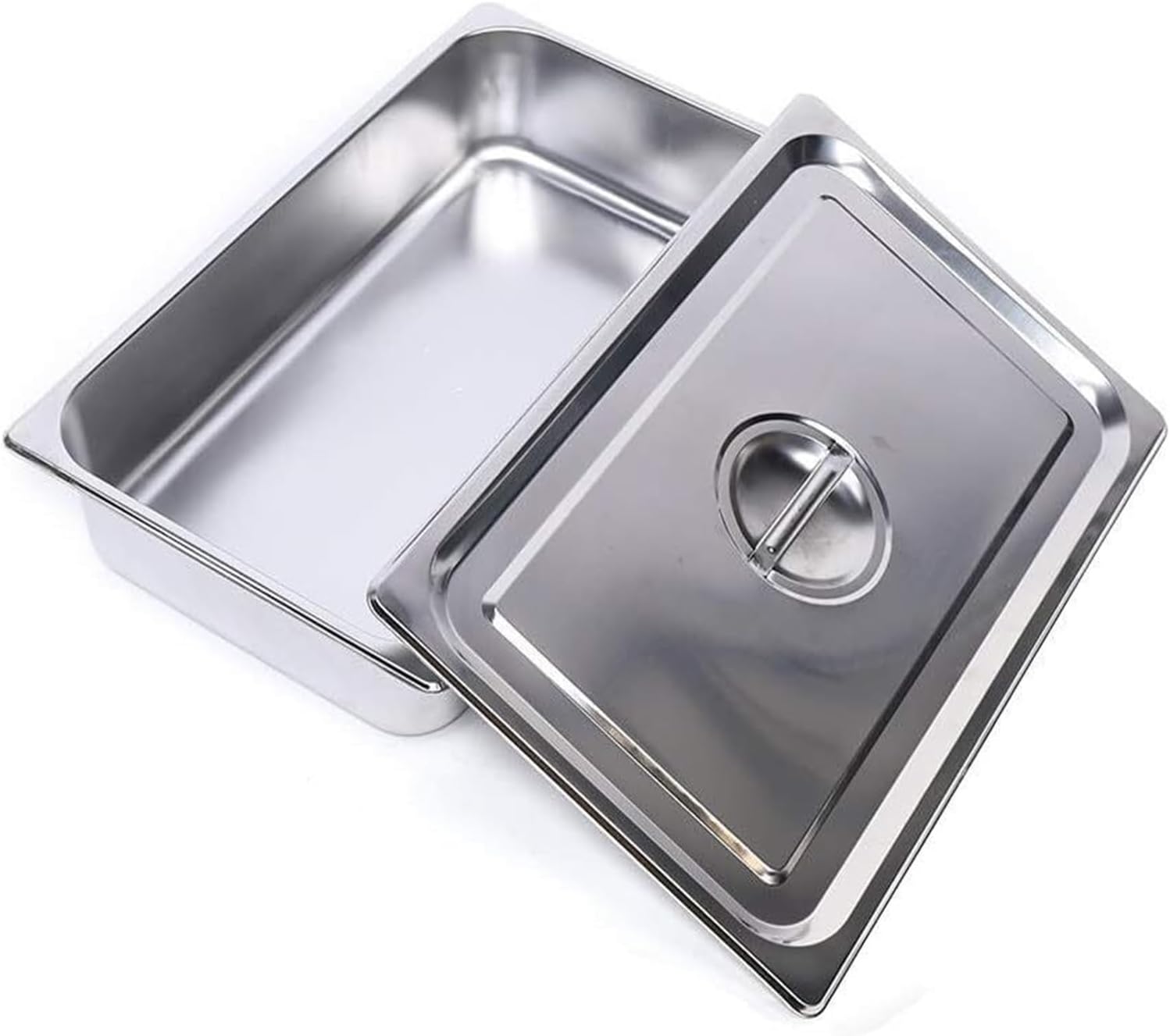 Commercial Stainless Steel Steam Table Pan 20 x 12 x 4 Inch with Lids for Catering Buffet Cooking and Food Service