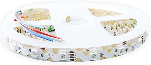 Iluminación LED 24V 16.4ft UL Listed Blanco Cálido 2835 SMD Zig-Zag Tira de luces LED regulables 660lm/m 6.2W/m 300 LEDs 60 LEDs/m IP33 no Blanco