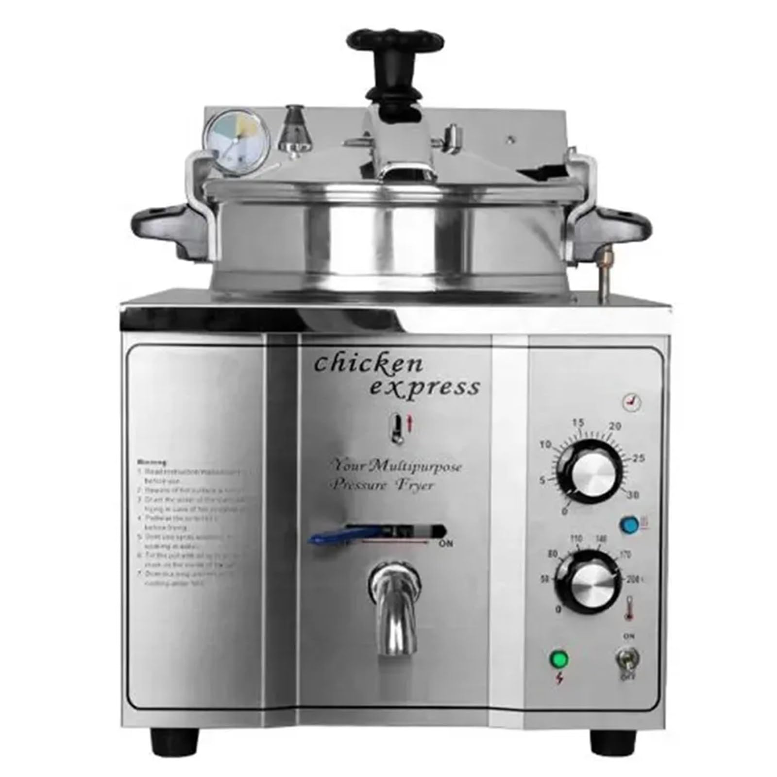 AYCDL Electric Chicken Fryer, 16L Deep Fryer for Commercial Use, High Pressure Frying Machine with Variable Thermostat for Professional Kitchen