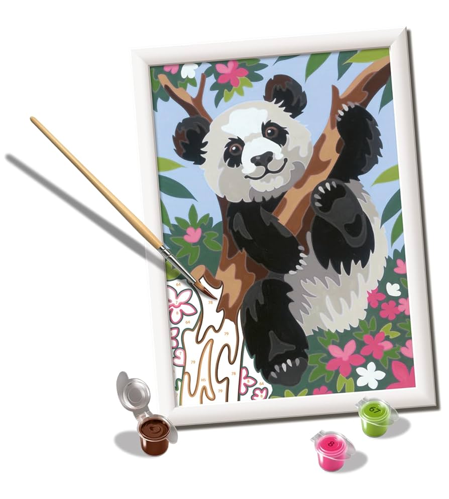 Amazon.com: Ravensburger Playful Panda Paint by Numbers Kit