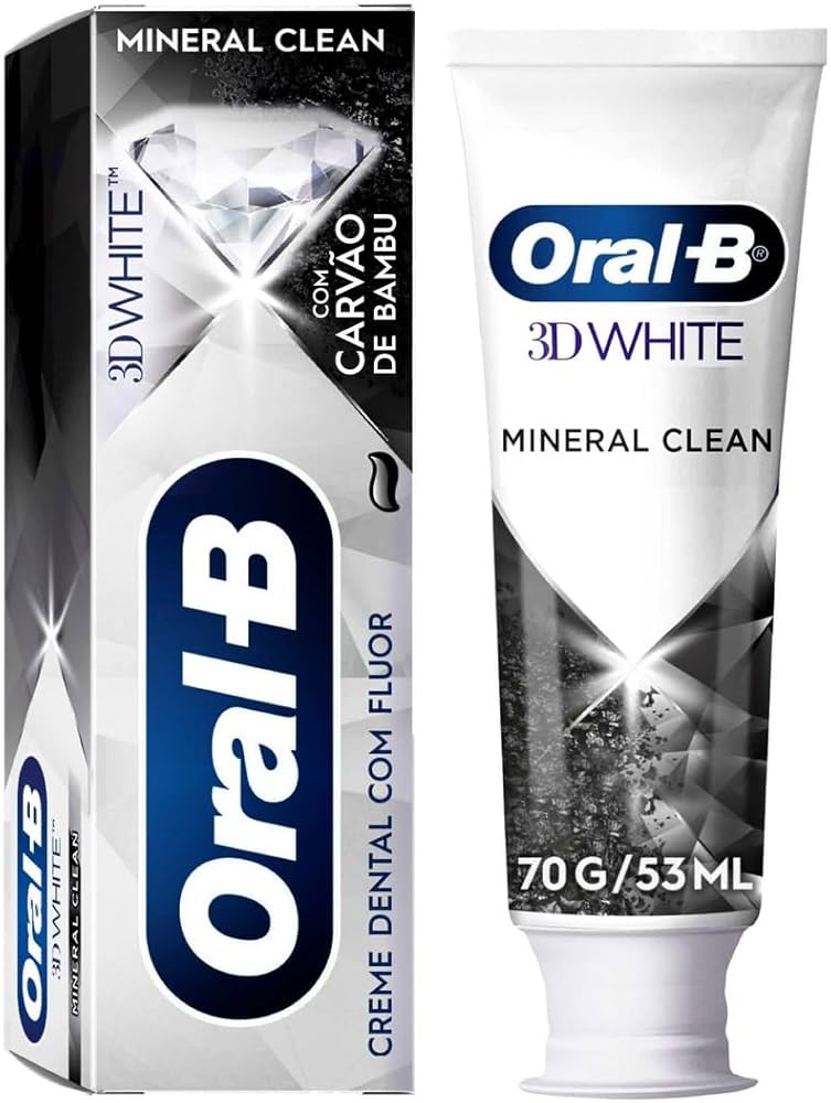 Oral B Pasta de Dente 3D White Mineral Clean com Carvão de Bambu