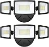 Onforu 2 Pack 75W Flood Lights Outdoor, 7000LM LED Floodlights Switch Controlled, IP65 Waterproof Exterior Lighting Fixture with 3 Adjustable Heads, 6500K Security Light for Eave Garage Yard