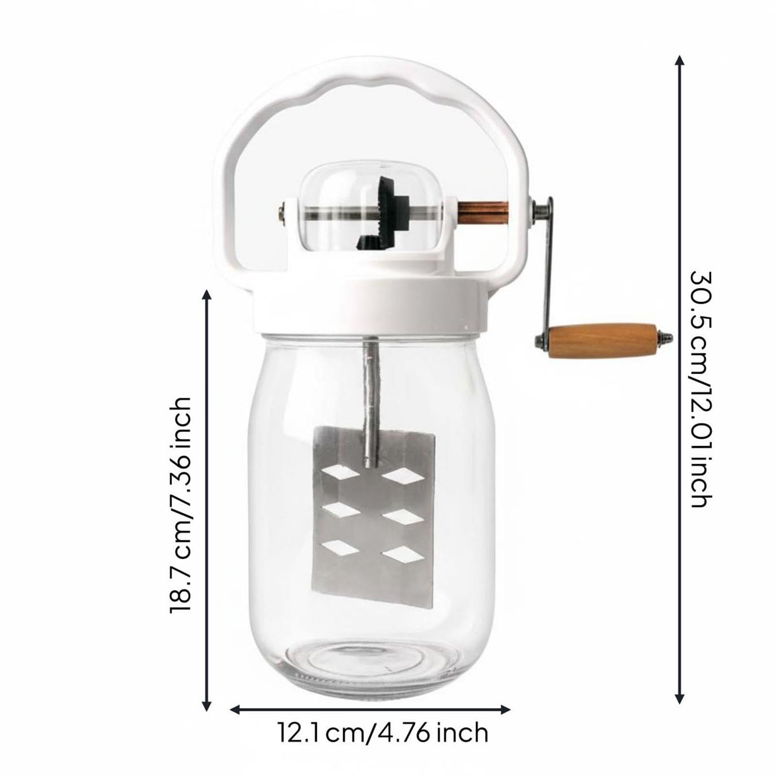 Ręczna Trzepaczka Do Masła 1500 Ml, Szklanym Słojem,Do Pieczenia,Słodyczy