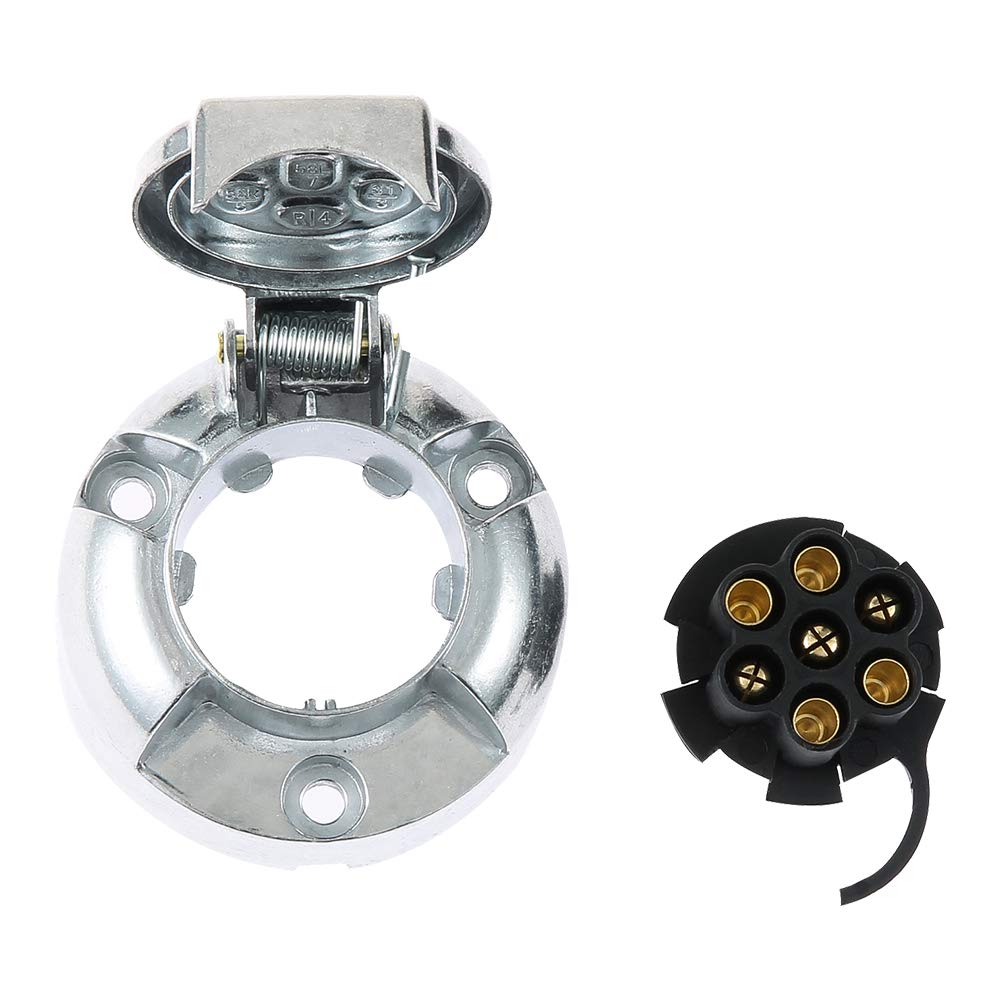 Maypole Piastra Portapresa 12N 7 Pin Con Cavo 2m Per Rimorchio Caravan