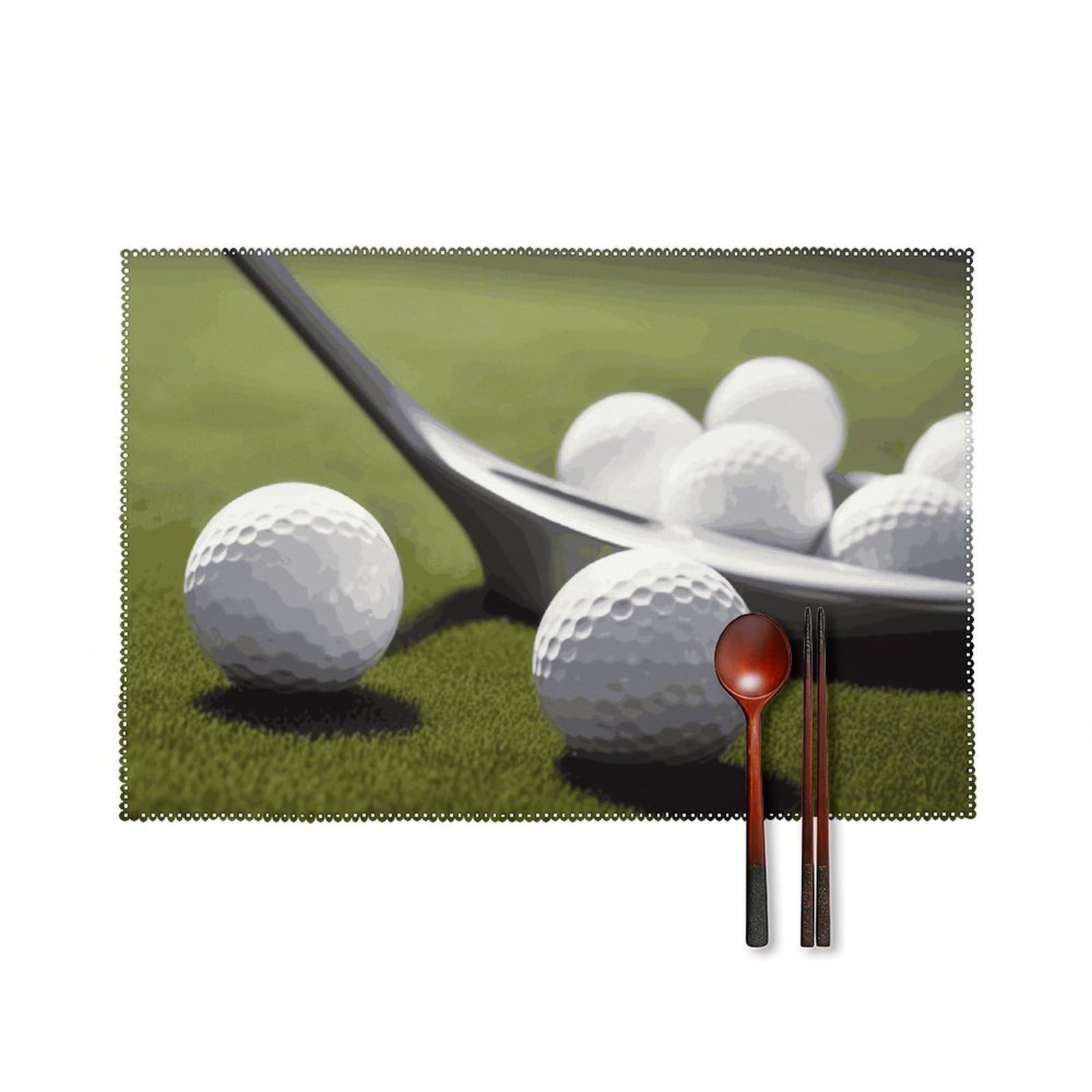 Golf Placemats Washable Not Fade Placemats Practical Heat Resistant Place Mats for Outdoor Patio Table Mats Kitchen Dining Party Decoration