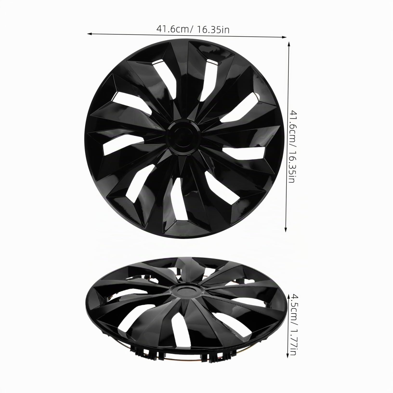 Copricerchi Centrali Ruota 15 Pollici Pp Nero, 1 Pezzo | Fit, Stile Cover Centrale Casuale, Accessorio Esterno per Auto Stile Casuale