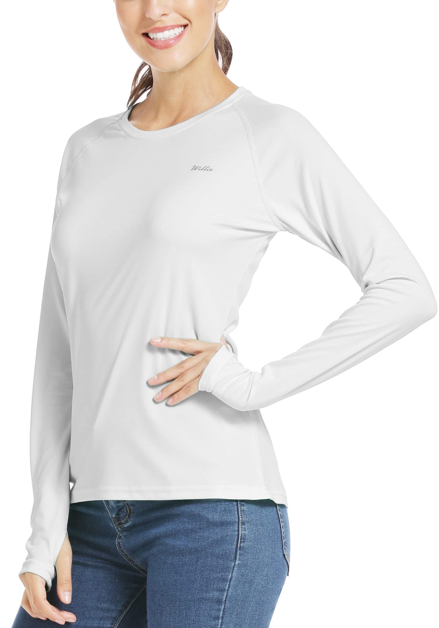 WILLIT Maglietta sportiva da donna, UPF 50+, protezione solare, a maniche lunghe, per corsa, nuoto, escursionismo, pesca, peso leggero